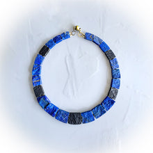Load image into Gallery viewer, Held &amp; Heard: Handcrafted Lapis Lazuli &amp; Black Tourmaline Artisan Necklace
