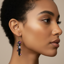 Load image into Gallery viewer, Bantu Knot Earrings (Purple)