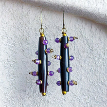 Load image into Gallery viewer, Gemstone Bantu Knot Earrings: Amethyst
