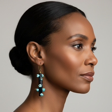 Load image into Gallery viewer, Gemstone Bantu Knot Earrings: Larimar
