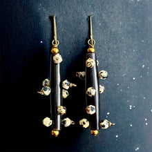 Load image into Gallery viewer, Gemstone Bantu Knot Earrings: Dalmatian Jasper