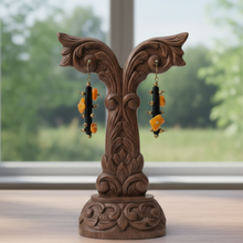 Load image into Gallery viewer, Gemstone Bantu Knot Earrings: Amber