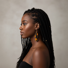 Load image into Gallery viewer, Gemstone Bantu Knot Earrings: Amber
