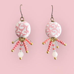 Pink Starfish Kazuri Earrings