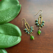 Load image into Gallery viewer, Malachite Crane Earrings