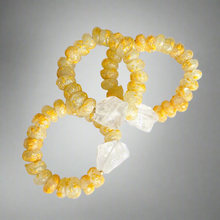 Load image into Gallery viewer, Limonada Rocks: Rough Cut Quartz and African Beaded Bracelet