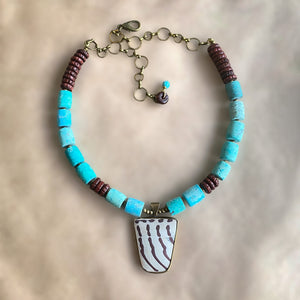 Blue Zebra Necklace