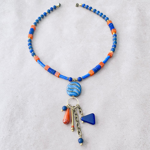 Blue Menagerie Charm Necklace