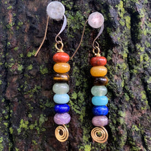 Load image into Gallery viewer, Spiral Chakra Gemstone Earrings