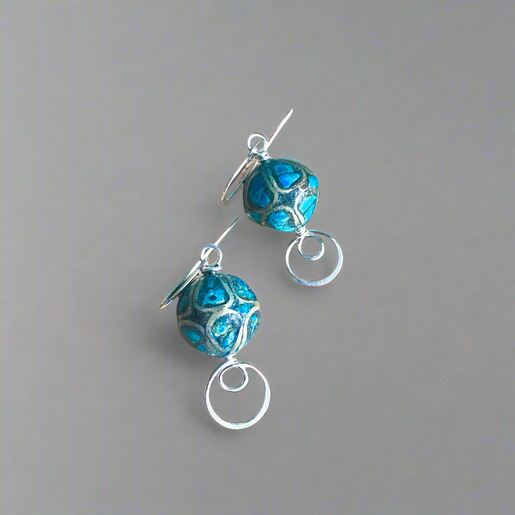 Turquoise Inlaid Petite Earrings