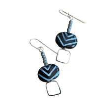 Load image into Gallery viewer, Petite Black Angles Kazuri Earrings