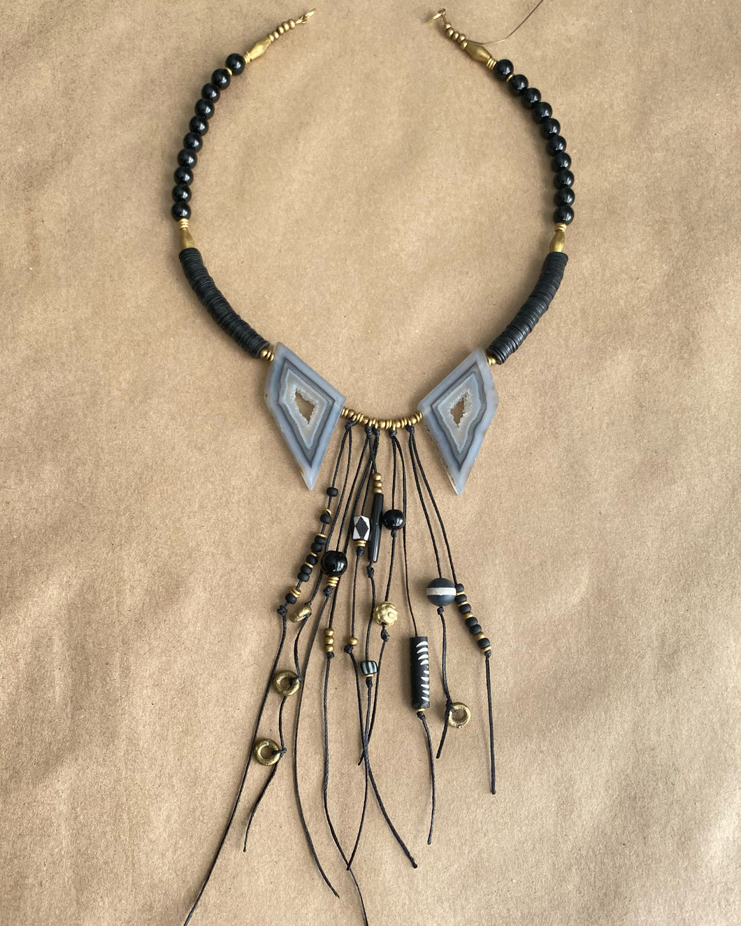 Polyhedral Agate Statement Necklace (Reserved)