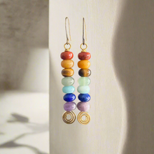 Load image into Gallery viewer, Spiral Chakra Gemstone Earrings