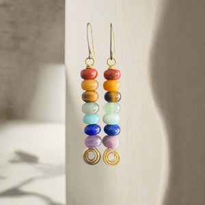 Spiral Chakra Gemstone Earrings