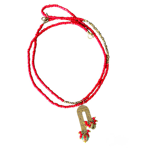 Mud & Mettle Red Double Strand Necklace