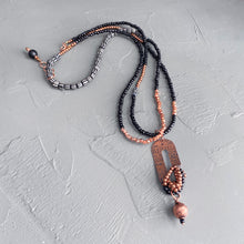 Load image into Gallery viewer, Mud &amp; Mettle Black Copper Double Strand Necklace
