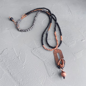 Mud & Mettle Black Copper Double Strand Necklace