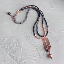Load image into Gallery viewer, Mud &amp; Mettle Black Copper Double Strand Necklace