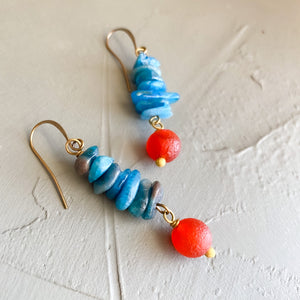 Apatite and Agate Drop Earrings