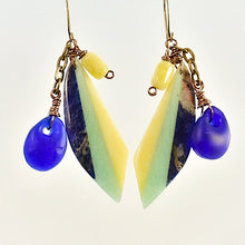 Load image into Gallery viewer, Sodalite, Aventurine, and Serpentine Dangle Earrings