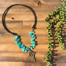 Load image into Gallery viewer, Turquoise and Leather Ashanti Brass Necklace
