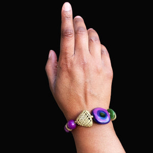 Purple Kazuri Africa Beaded Bracelet