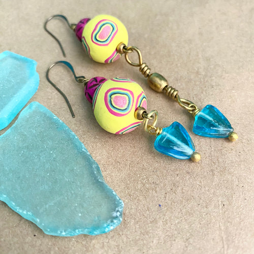 Passiflora Asymmetrical Earrings