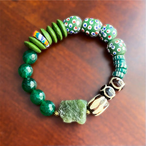 Green Moldavite African Bracelet