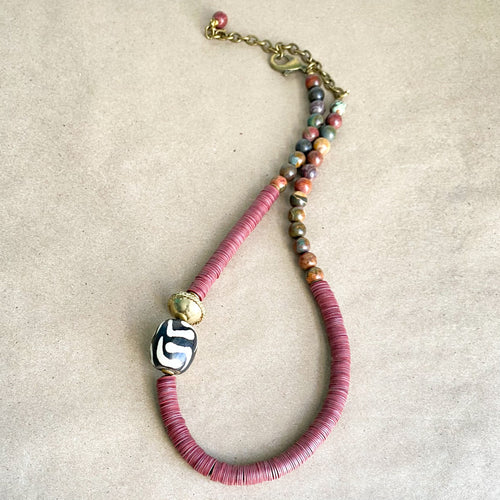 Red Earth Adjustable Vinyl Necklace