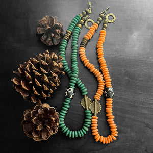 Evergreen and Brown Ashanti Necklace