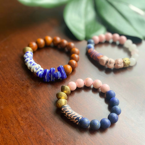 Blue Swirl African Bracelets