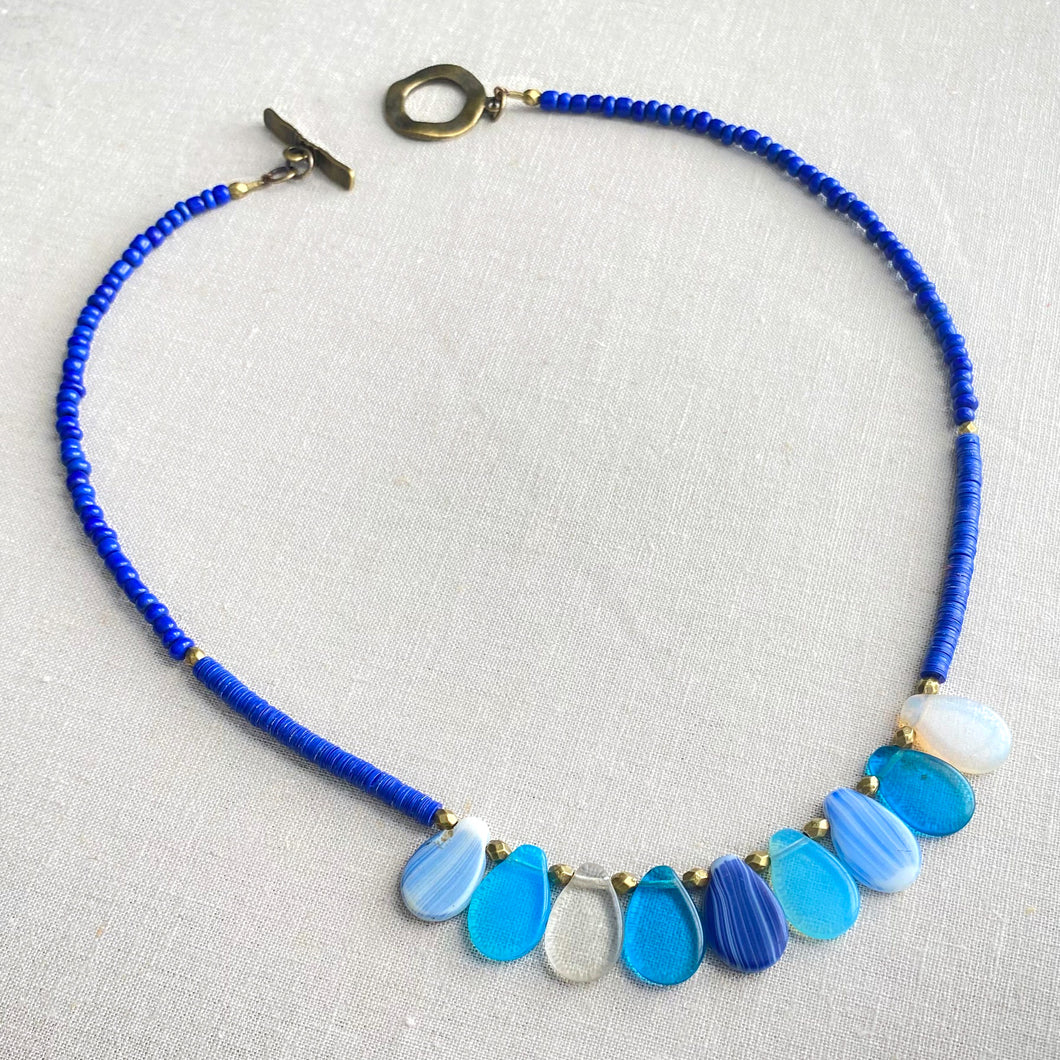 Celebration Vintage Wedding Bead Necklace 2.0- Blue