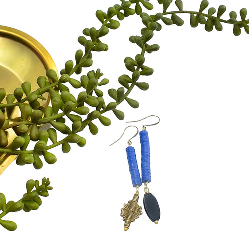 Aisha’s Asymmetrical Blue Earrings