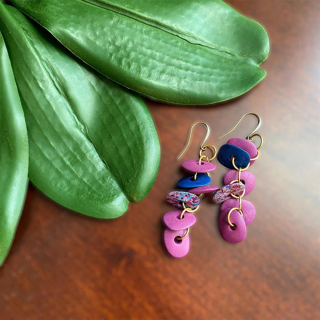 Purple Ombre Petal Dangle Earrings