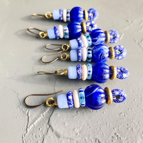 Blue Bauble Earrings