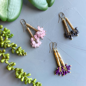 Bubbling UP: Rose Quartz and African Bead Earrings