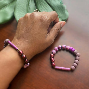 Purple Pearls African Bracelet