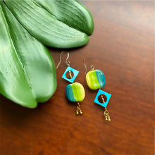 Load image into Gallery viewer, Kazuri and Brass Dangle Earrings (selection)