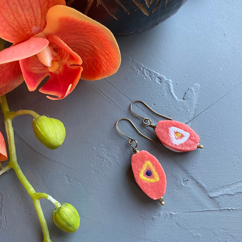 Orange Africa Bead Earrings