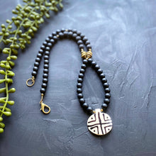 Load image into Gallery viewer, Black and Cream Boho Necklace