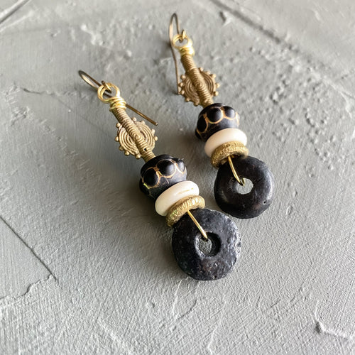 Little Black Bauble Earrings