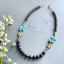 Load image into Gallery viewer, Turquoise and Black African Beaded Necklace