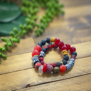 Candy String: Double Wrap Red and Black African Bracelet