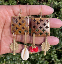 Load image into Gallery viewer, Carved Asymmetrical Earrings