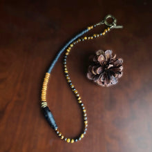 Load image into Gallery viewer, Black and Tiger’s Eye African Beaded Necklace