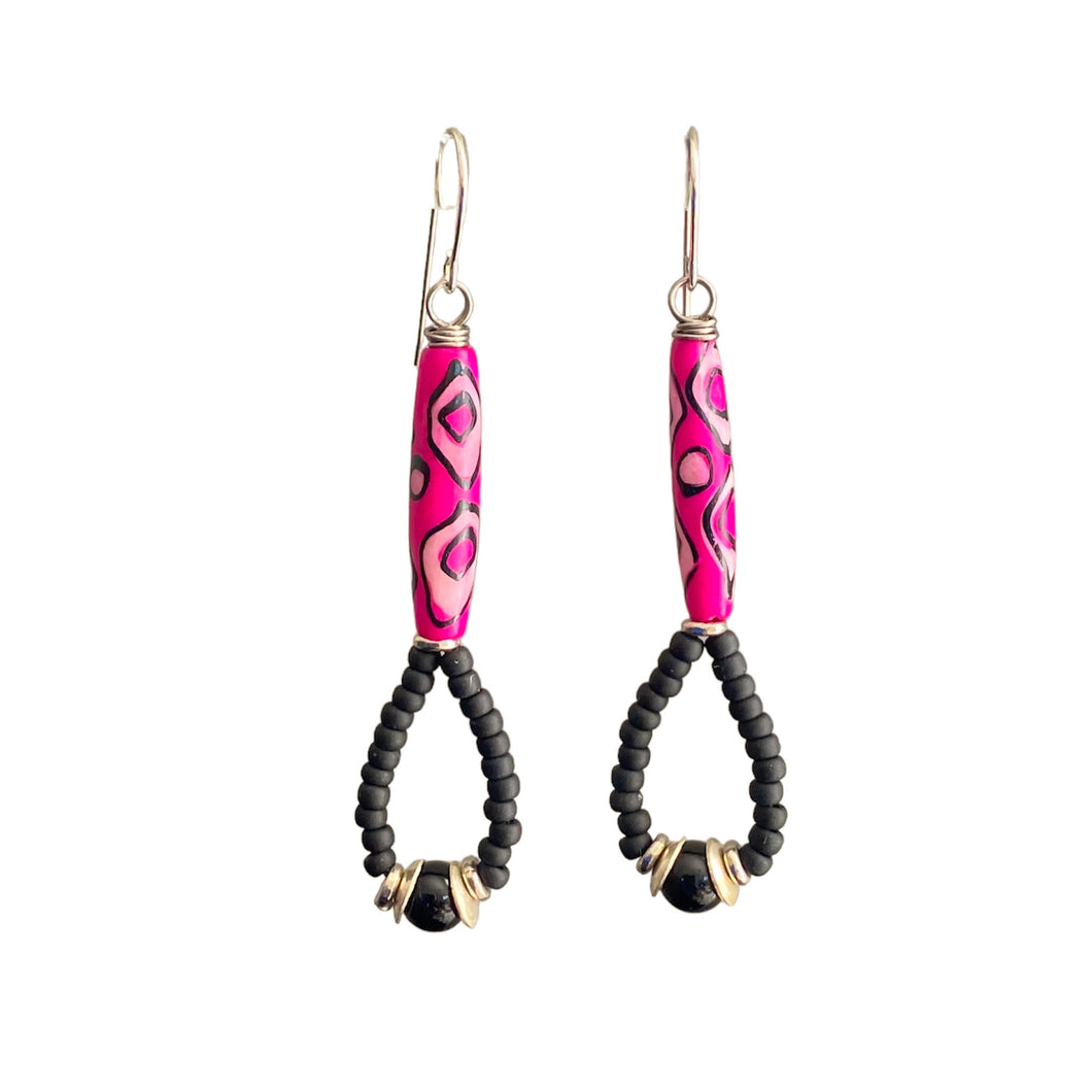 Pink Tribe Elongated Hoops