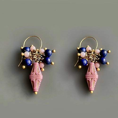 Pink Deco Lapis Earrings