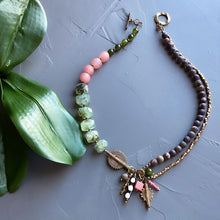 Load image into Gallery viewer, Jasper and Prehnite Helix Afrobohemian Necklace (Made to Order)