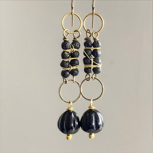 Black Binding Earrings