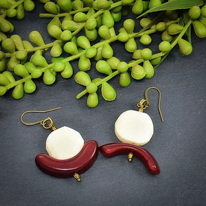 Summer C-Saw Abstract Tagua Earrings (Limited Edition) - Afrocentric jewelry